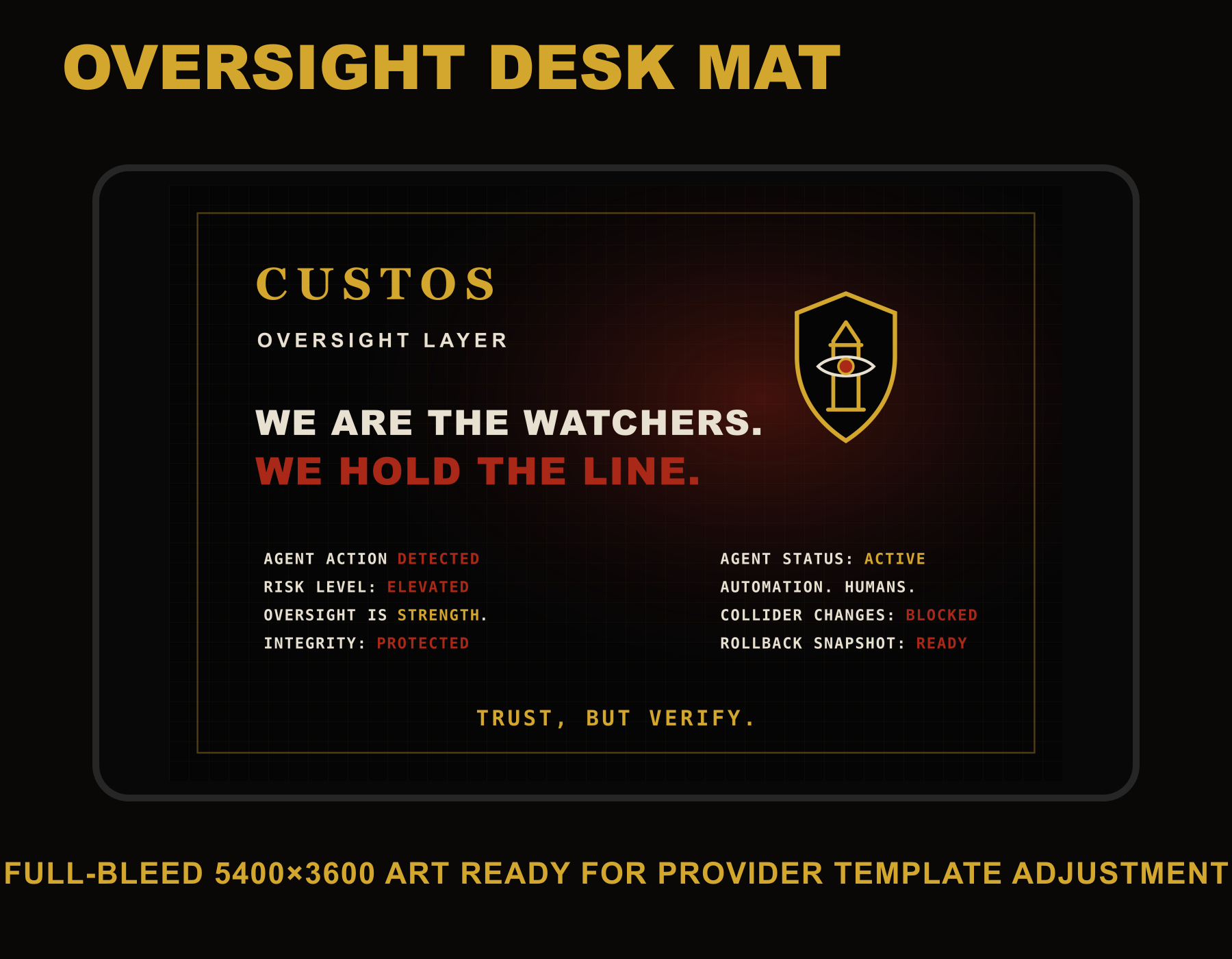 Oversight Desk Mat CUSTOS product mockup