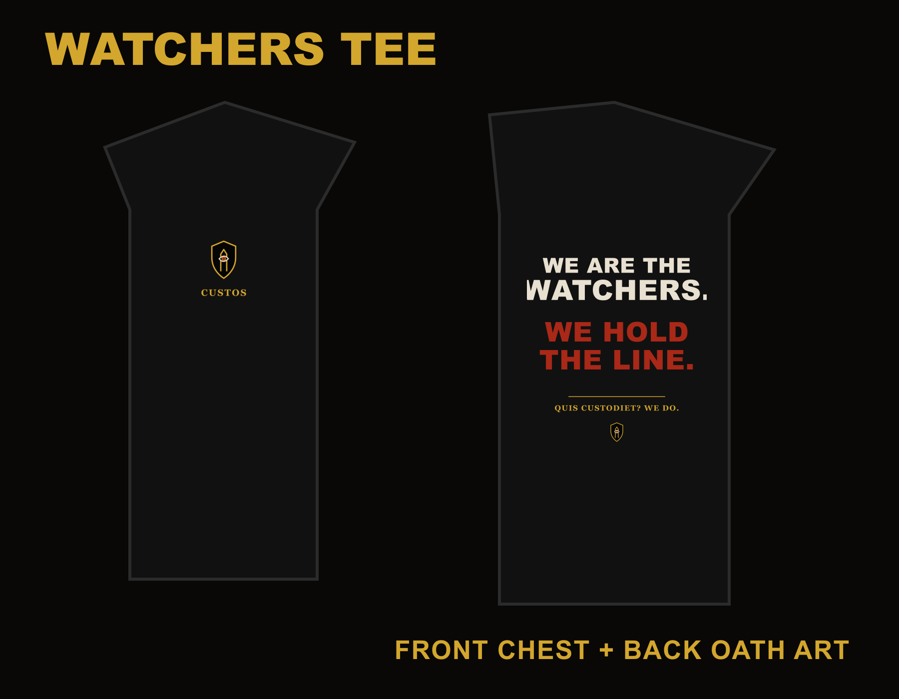Watchers Tee CUSTOS product mockup