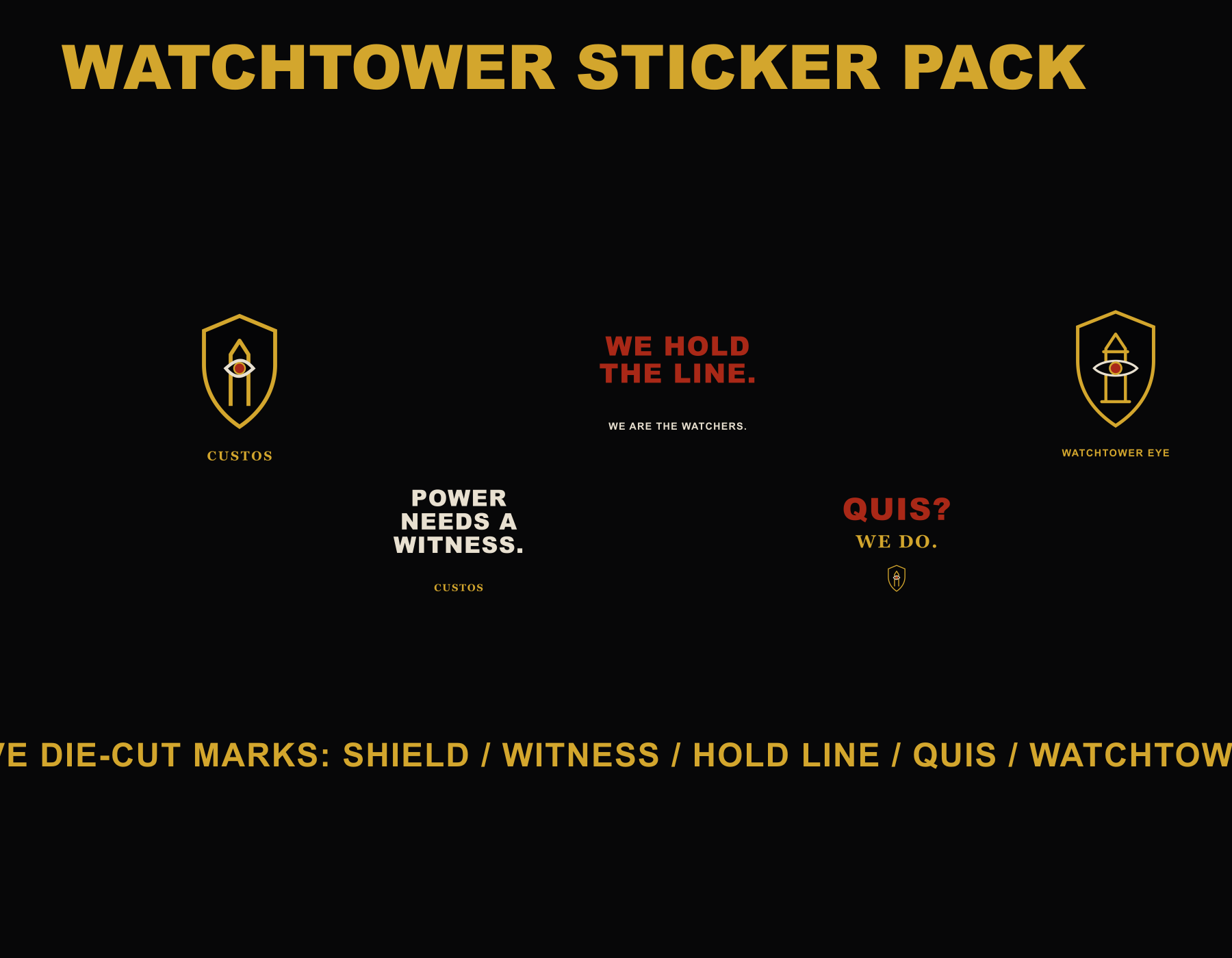 Watchtower Sticker Pack CUSTOS product mockup
